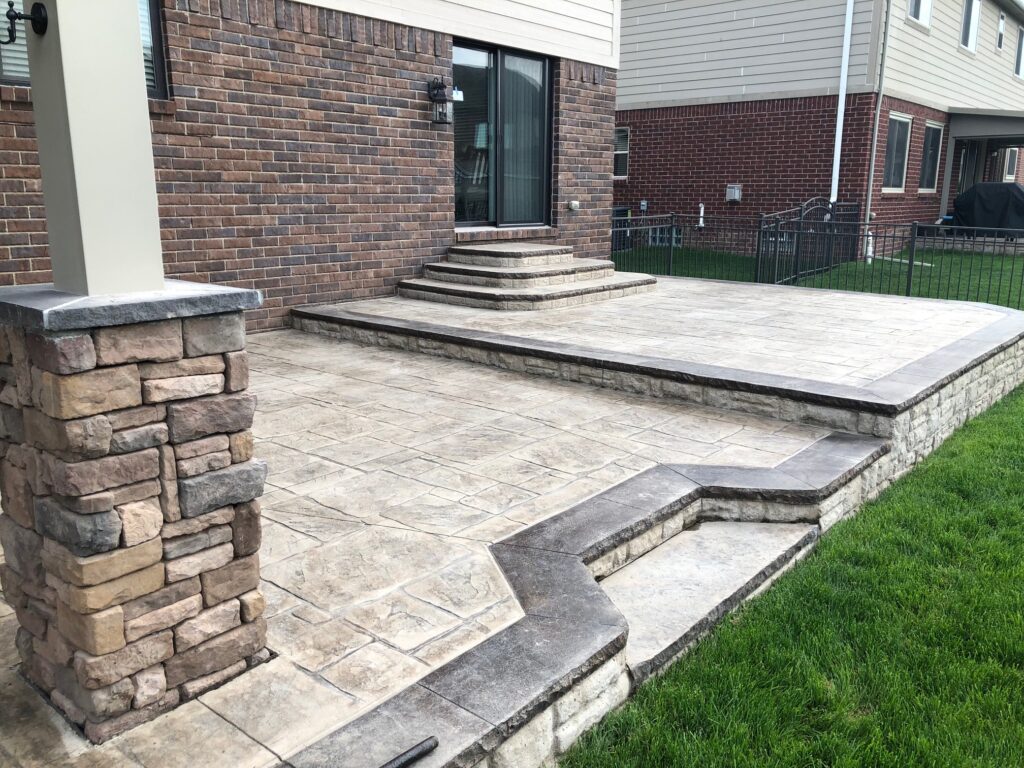 Stamped Concrete Patio Power Wash & seal in Macomb Twp., Mi