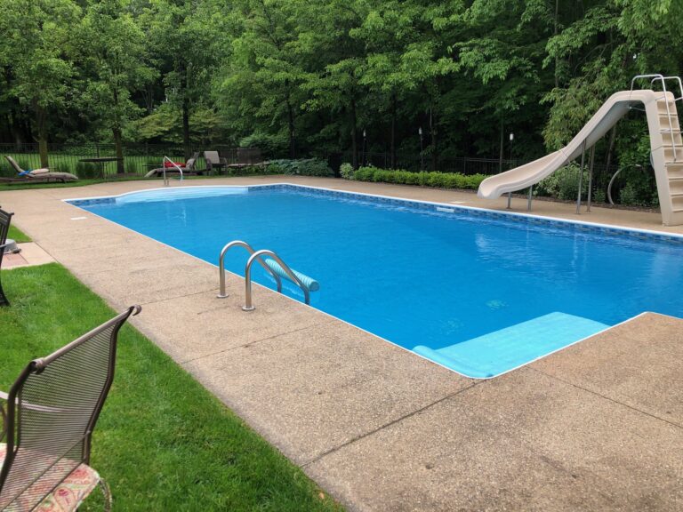 Exposed Aggregate Pool Deck Sealing Before in Macomb Twp., Mi