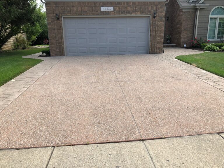 Exposed Aggregate Driveway in Macomb Twp. Before Sealing