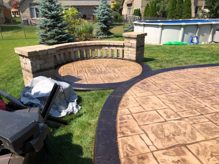 Stamped Concrete Patio in Clinton Two After Sealer