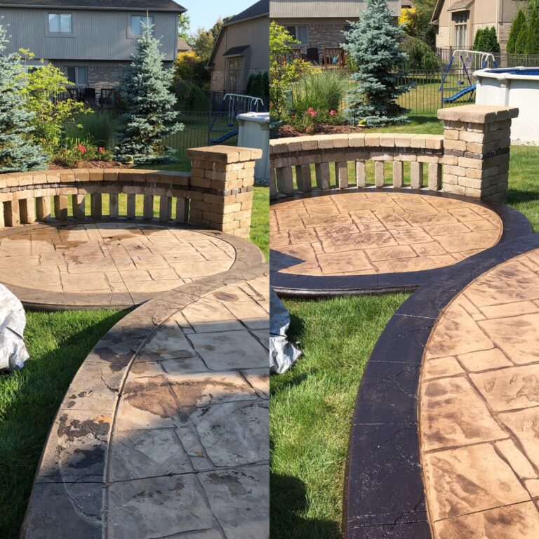 Stamped Concrete Pressure Wash and Seal in Clinton Twp., Mi