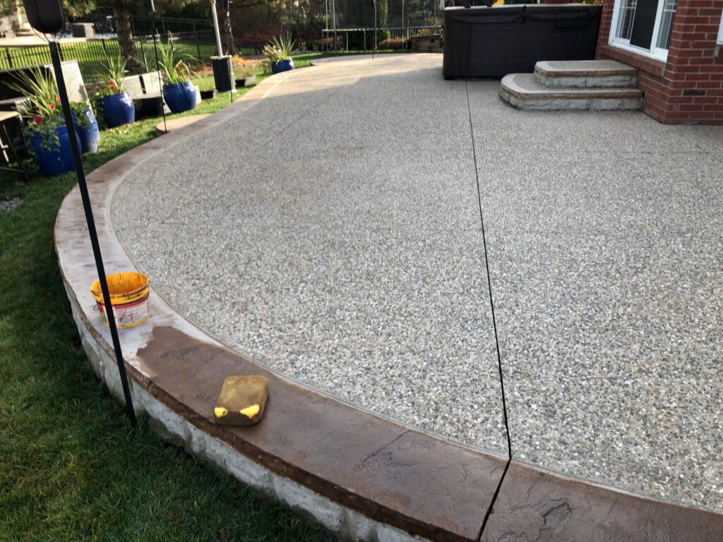 Exposed Aggregate Border Staining