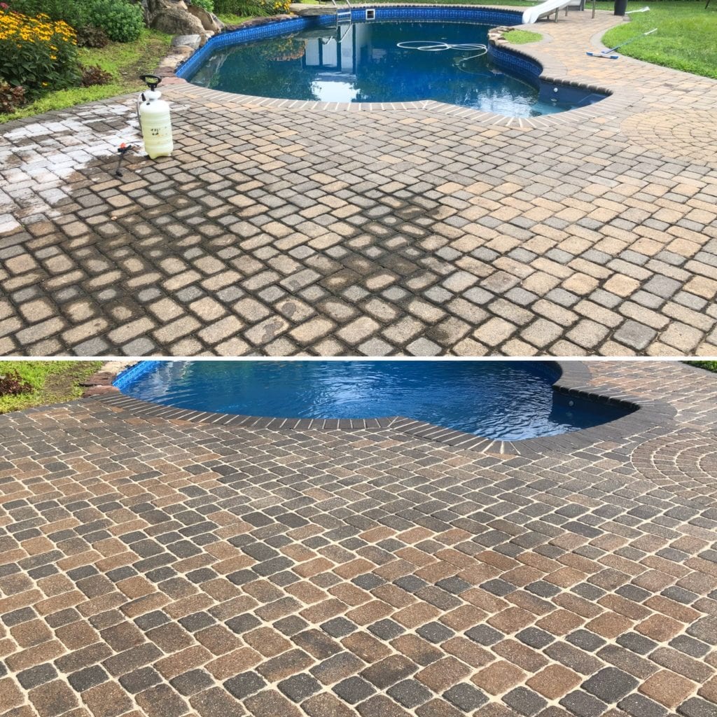 Paver Pool Deck Sealed in Rochester Hills