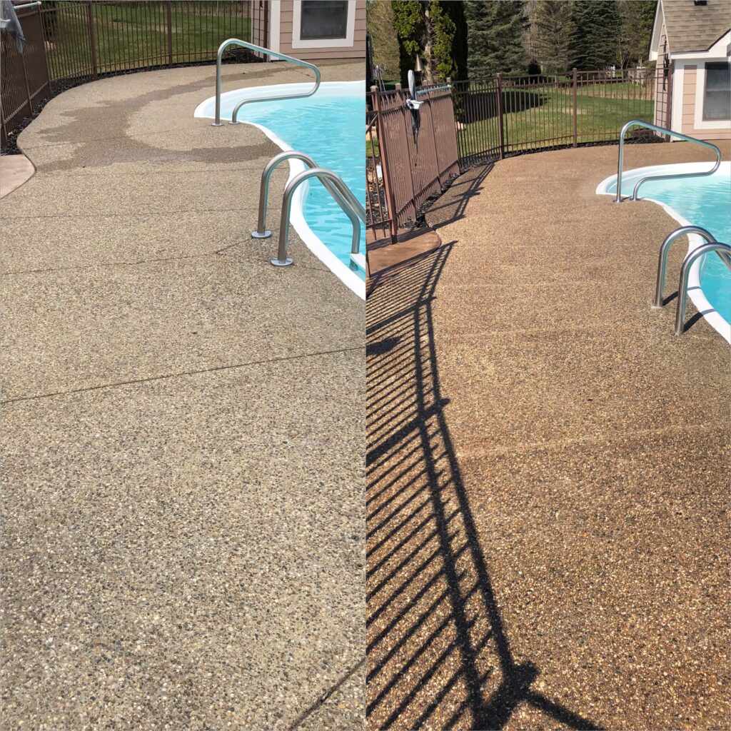 Exposed Aggregate Clean & Seal in Shelby Twp., Mi