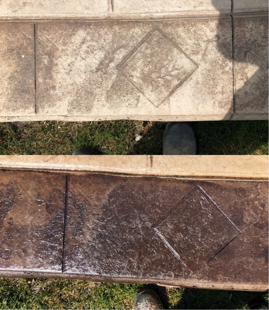 Stamped Concrete Border Staining